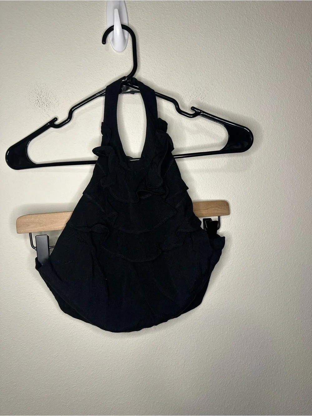 For Love & Lemons Mockingbird Ruffle Crop Top Black size XS - Picture 3 of 7